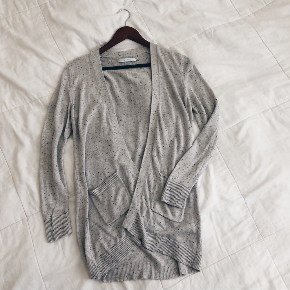 NEW Harper Lane cardigan speckled grey pockets